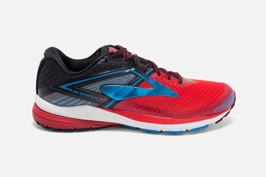 Brooks Ravenna 8 Mens UK - Road Running Shoes - Red/Black/Blue 35-CRZSXP